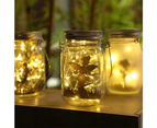 Solar Mason Jar Lights, 8 Pack of 20 LED Jar Lid String Lights with Hanger (No Jar), Patio Garden-Warm White