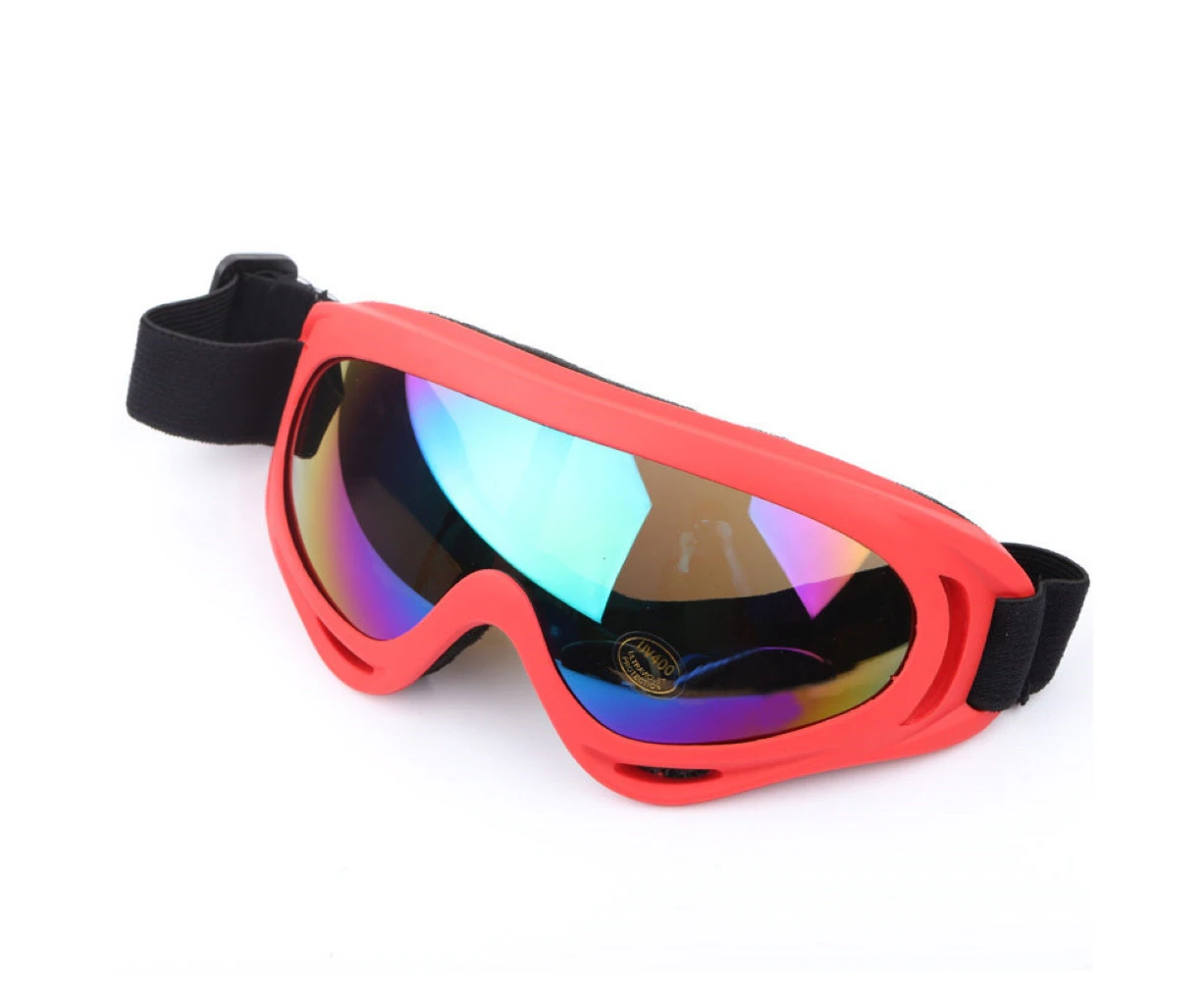 Unisex Skiing Snowboard Skate Snowmobile Glasses Windproof Dustproof Goggles-Red