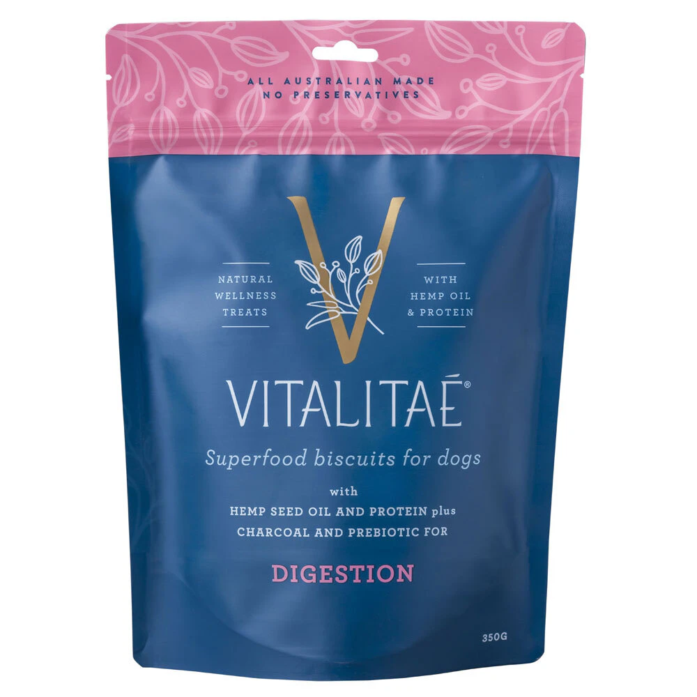 Vitalitae Dog 350g Biscuits Digestion w/Hemp Oil/Protein Pet Healthy Food Treats