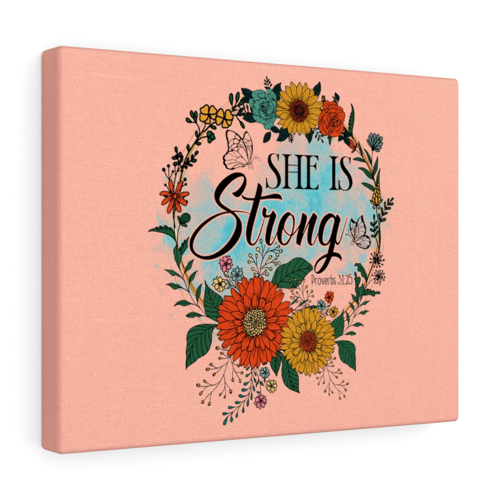 Scripture Walls Proverbs 31 25 She Is Strong Peach Bible Verse Canvas