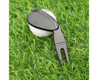 Divot Tool Integral Anti-abrasion Zinc Alloy Universal Golf Divot Repair Tool for Golf Course-Black