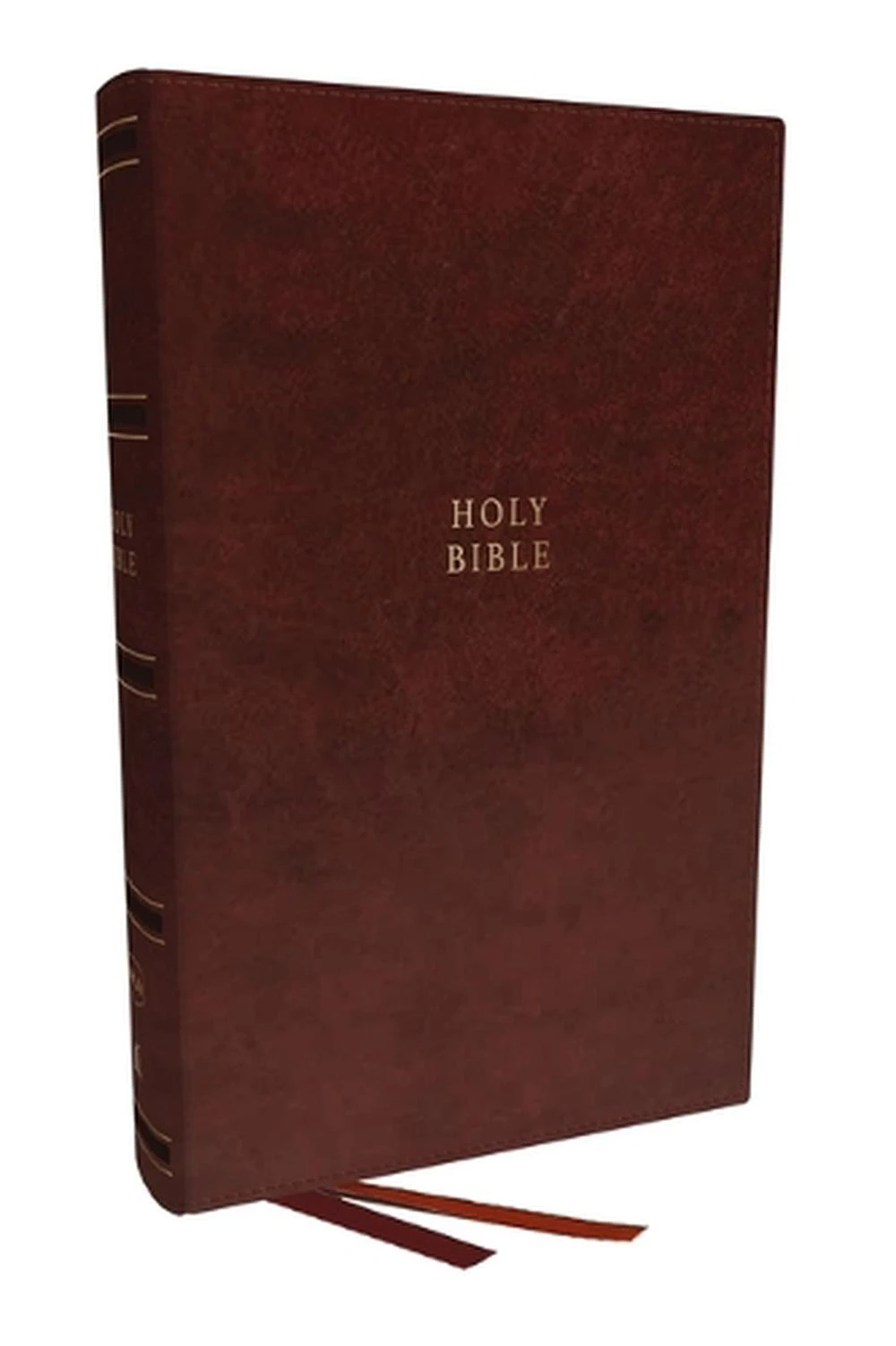 NKJV, Single-Column Reference Bible, Verse-by-verse, Brown Leathersoft, Red Letter, Comfort Print (Thumb Indexed)