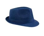 England Hat Exquisite Unisex Large Panama Jazz Cap for Outdoor-Navy Blue