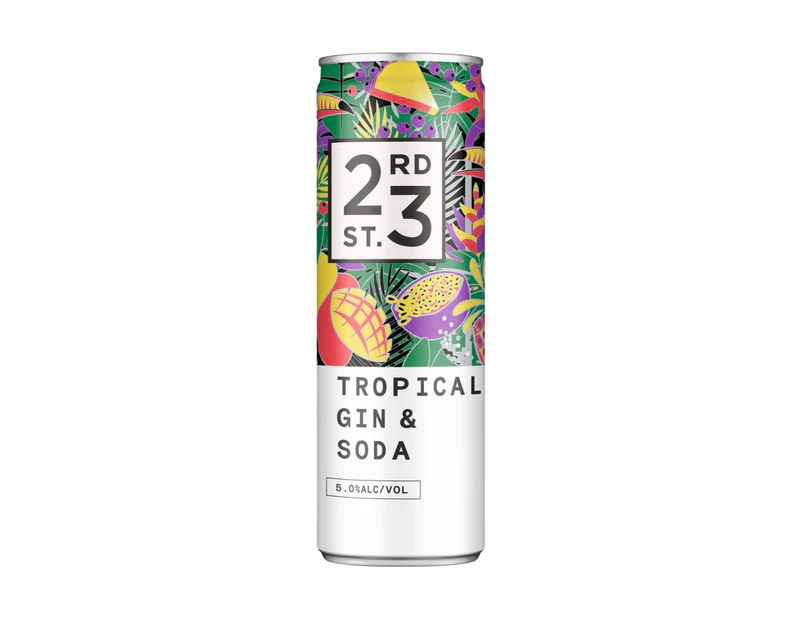 23rd Street Tropical Gin & Soda, 4x300ml 5% Alc.