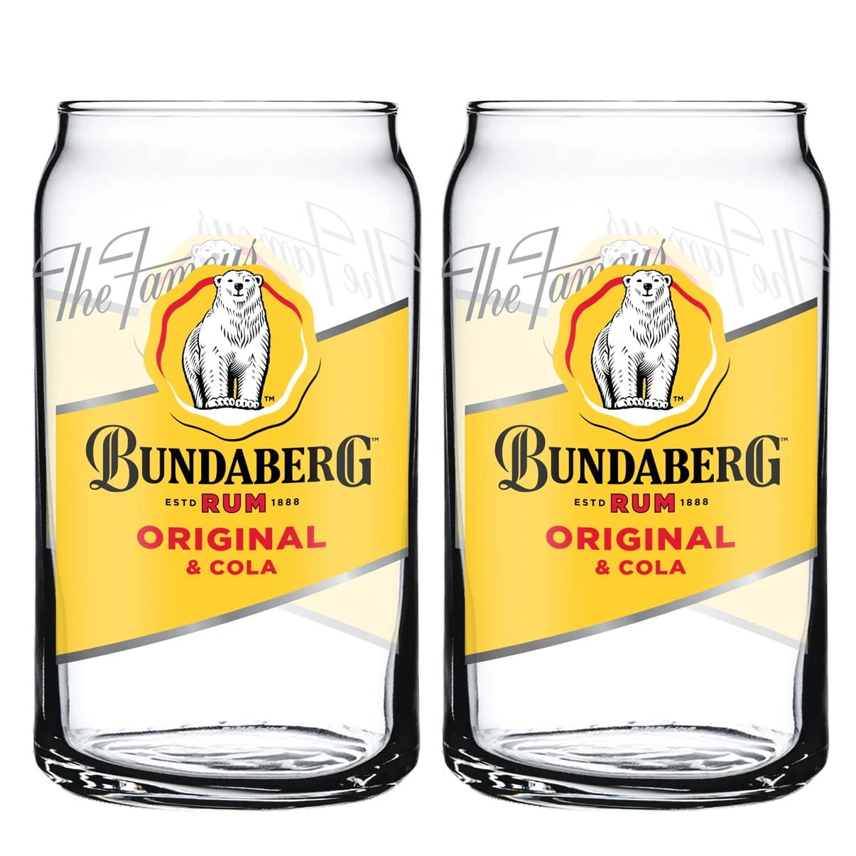 Bundy Bundaberg Rum Can Shaped Glasses Set of 2