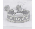 Ladies Wrap Bracelets Tassel Exquisite Hand Decoration Embroidered Letters n Bracelet for Friends