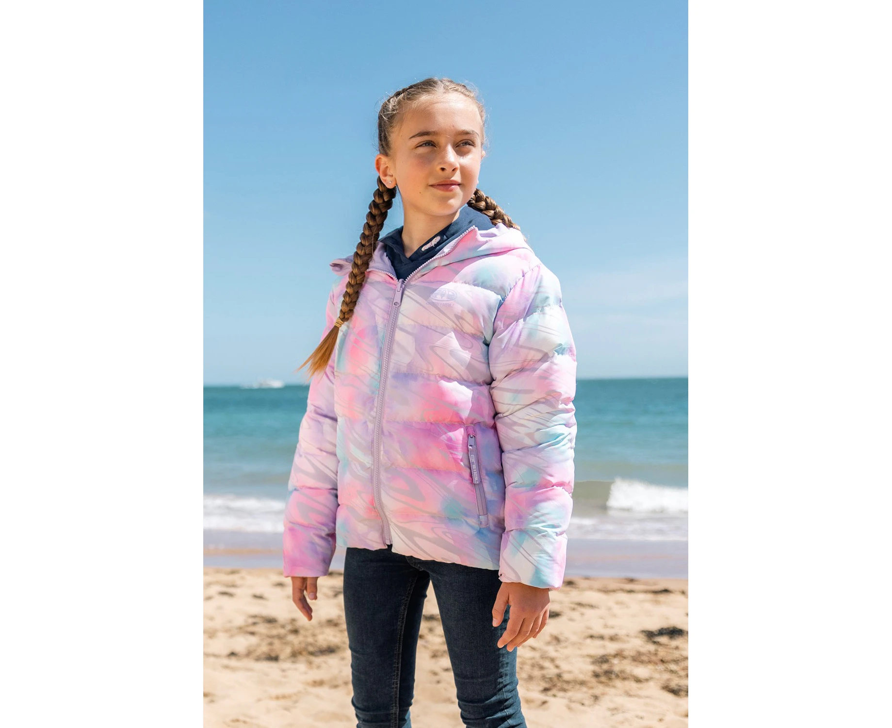 Animal Kids Buddy Reversible Puffer Jacket Waterproof Warm Childrens Youth Coat - Lilac