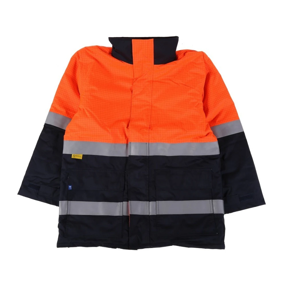 WS WORKWEAR Men's Fire Retardant Polyester 2 -Tone Jacket | Orange | Navy