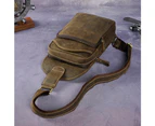 Quality Men Crazy Horse Leather Casual Waist Pack Chest Bag Design Sling Bag One Shoulder Bag Crossbody Bag For Male 9977 - Brown