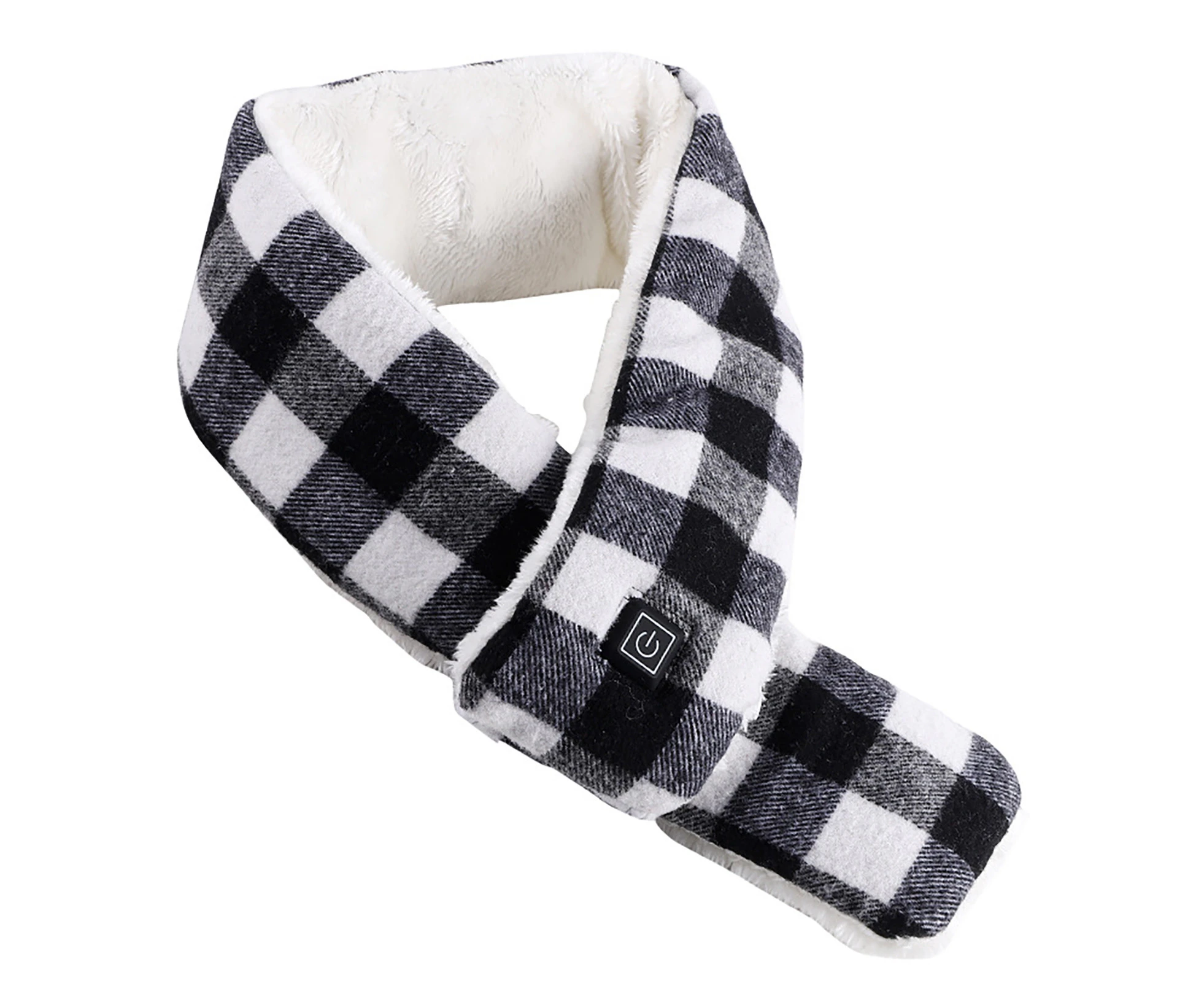 Heated Scarf Comfortable 3 Heat Settings Convenient Adjustable Temperature Winter Warmer Heated Wrap for Men Women-Black White