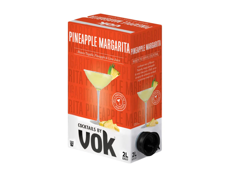 Vok Pineapple Margarita Ready to Serve Cocktails, 2Lt 5% Alc.