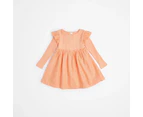 Target Woven Knit Combo Henley Collar Dress - Orange