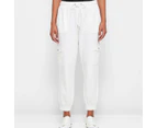 Target Rib Trim Twill Jogger Pants - White