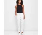 Target Rib Trim Twill Jogger Pants - White