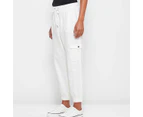 Target Rib Trim Twill Jogger Pants - White