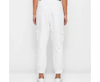 Target Rib Trim Twill Jogger Pants - White