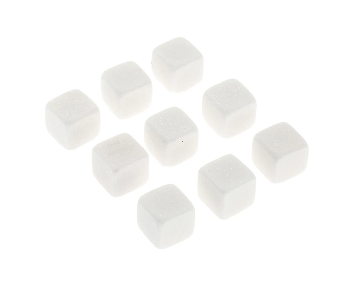 6/9Pcs Reusable Wine Drinks Cooler Ice Cube Chilling Stone Rock Barware Tool-White-9Pcs