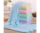 70x140cm Microfiber Bear Soft Water Absorbent Shower Bath Beach Towel Blanket-Light Blue Microfiber