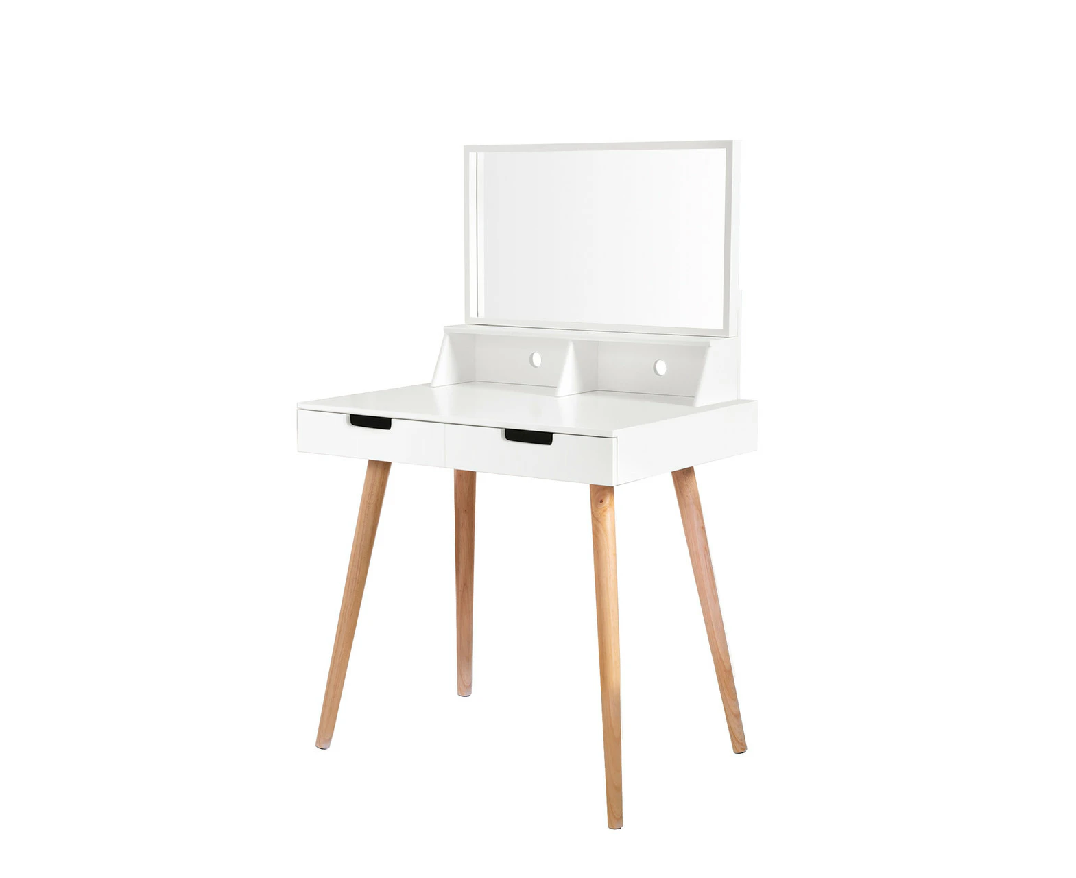 Cerys Dressing Table with Removable Mirror and 2 Drawers White