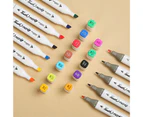 1 Set Marker Pen Alcohol Based Multifunctional Dual Head Drawing Colouring Art Marker School Supplies-A
