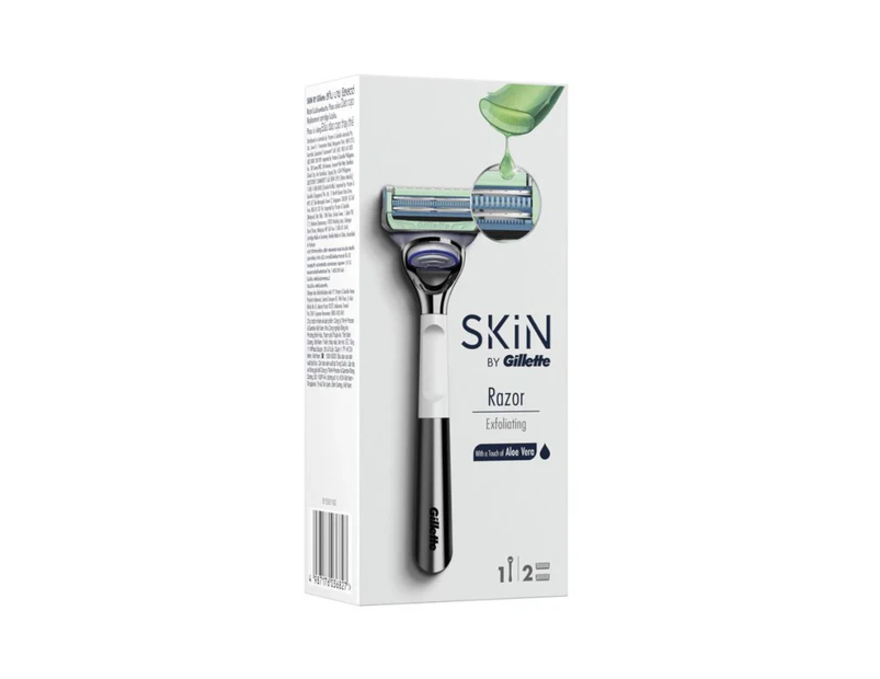 Skin By Gillette Aloe Vera Razor Exfoliating + 2Pk Blades