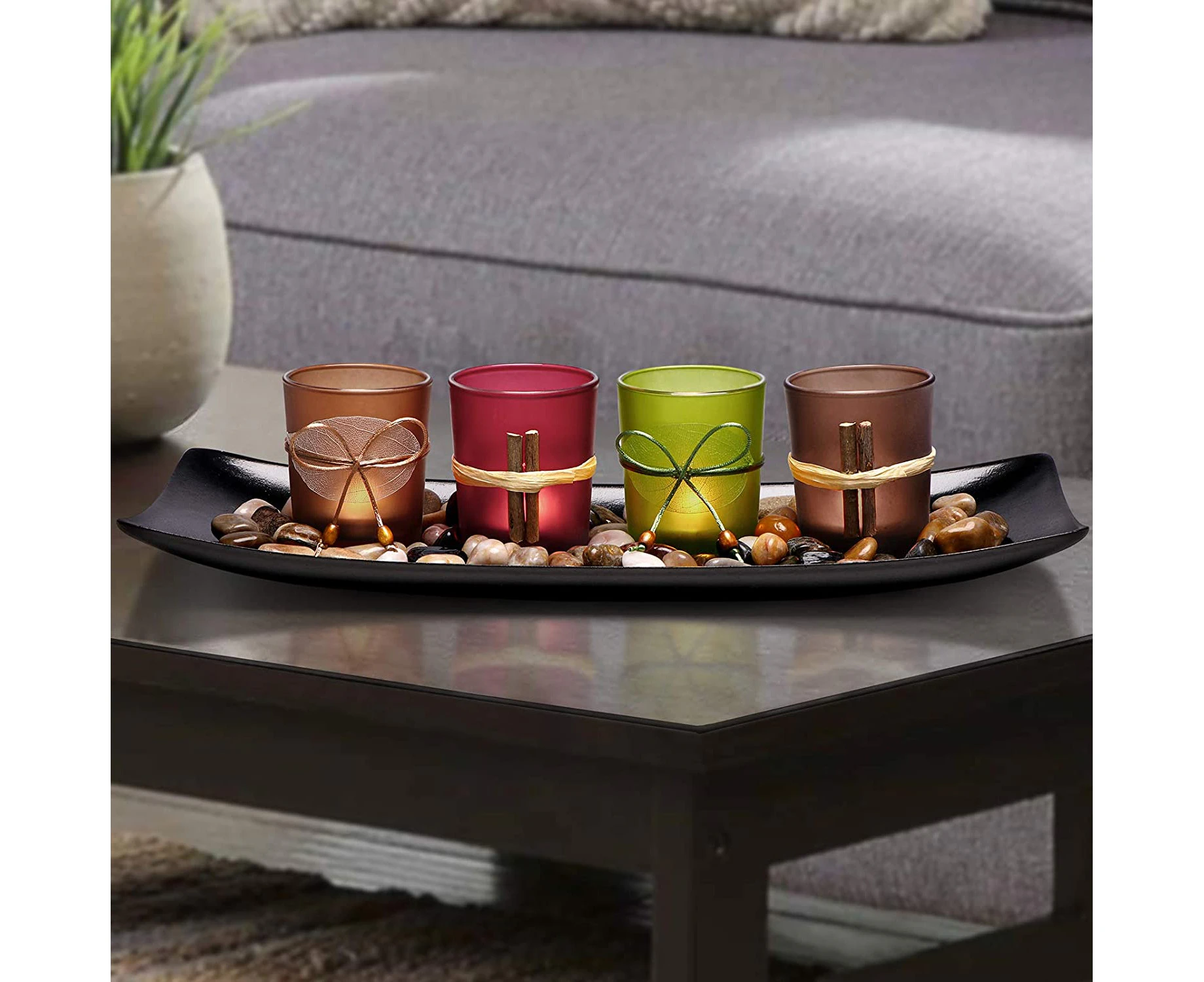 Home Decor Candle Holders Set for Bathroom Decorations - Candle Holder Centerpieces for Dining Room Table