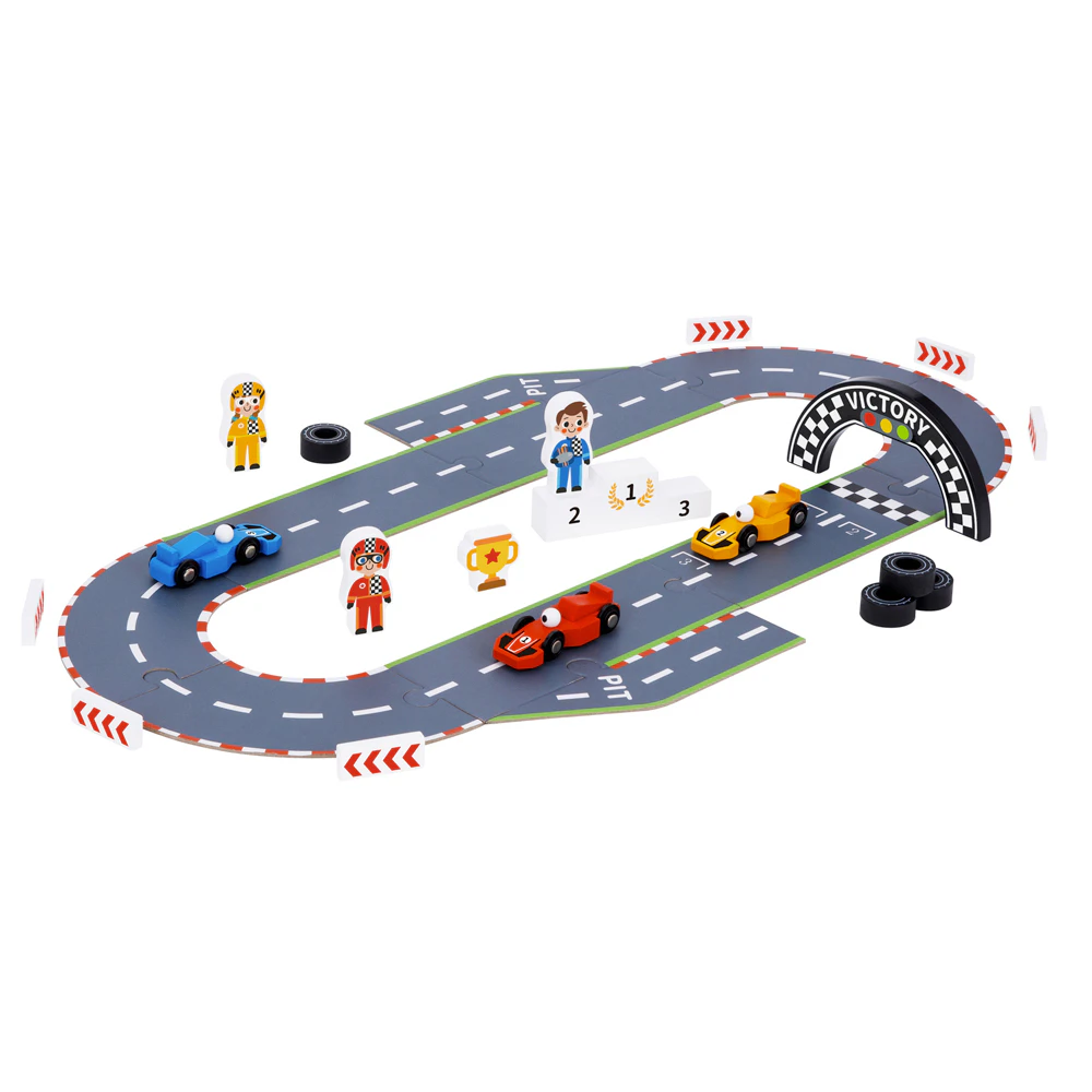 Tooky Toy 24x9cm Formula Racing Car/Track Puzzle Kids/Children Playmat Toy 3+