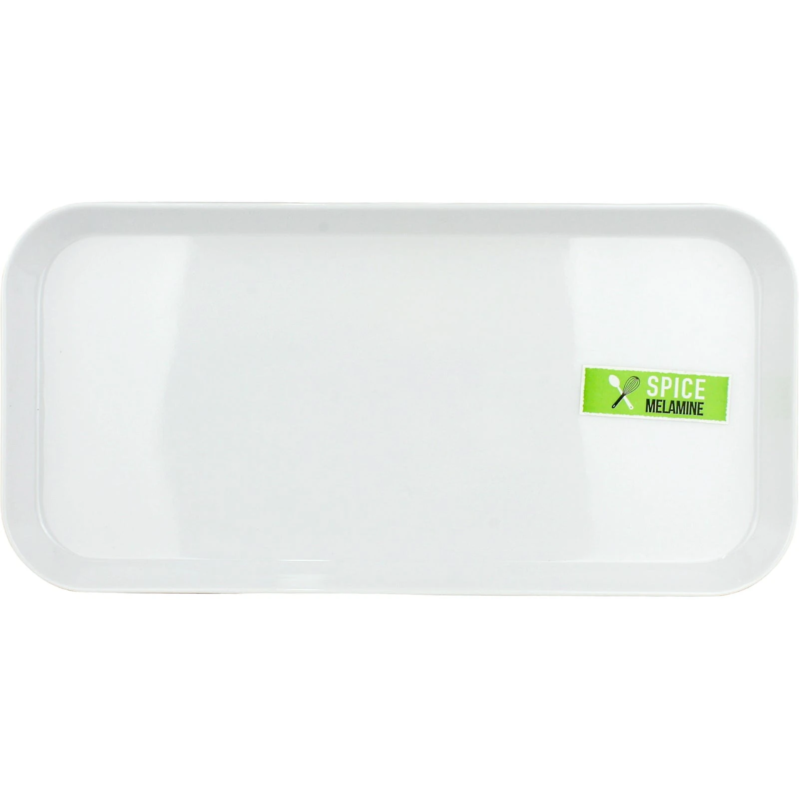 White Rectangular Rounded Melamine Platter 31cm x 15cm