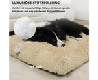 Large Dog Bed Washable Dog Crate Mattress Soothing Fluffy Anti-Anxiety Dog Beds Deluxe Plush Dog Mat with Non-Slip Base