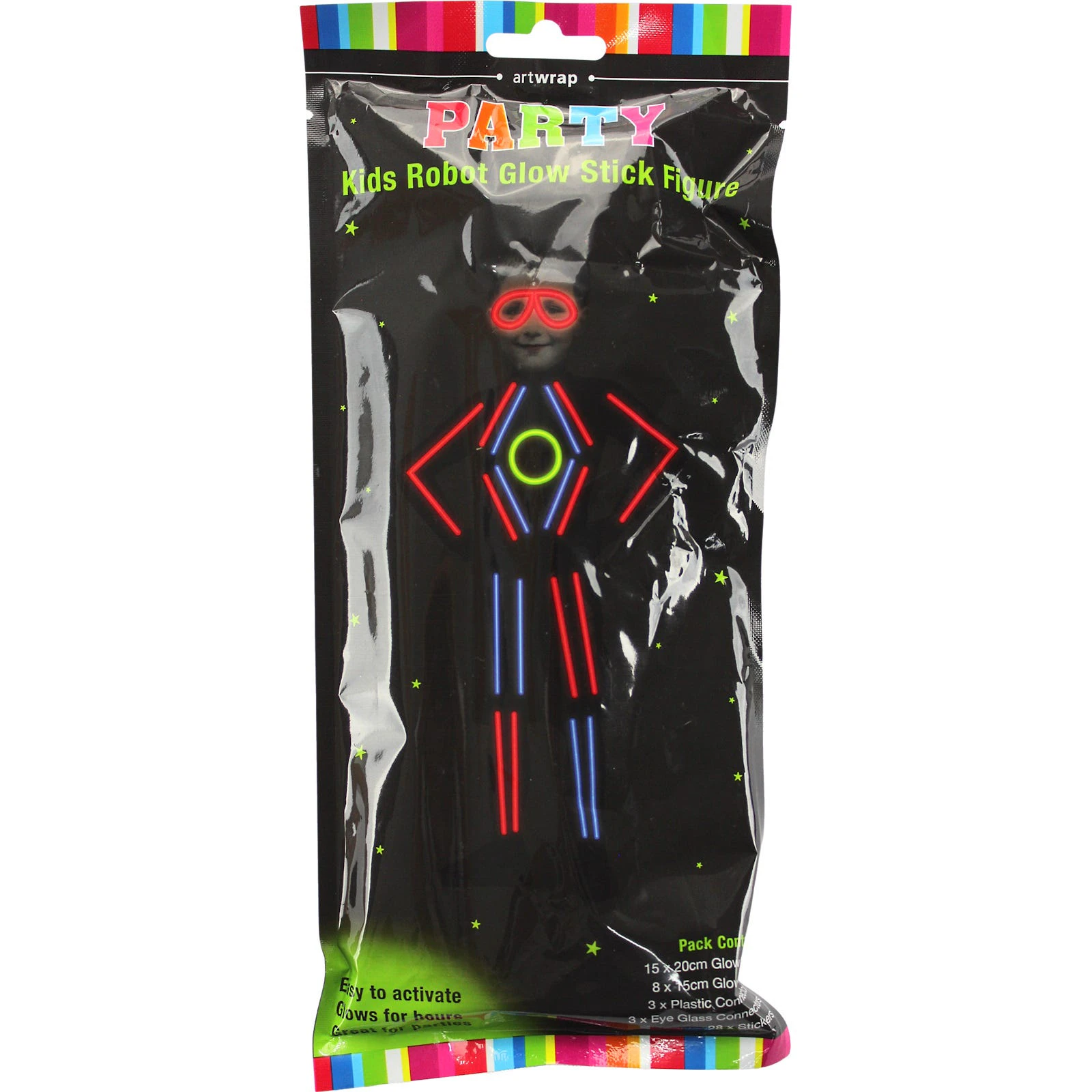 Kids Robot Glow Stick Figure Costume Kit