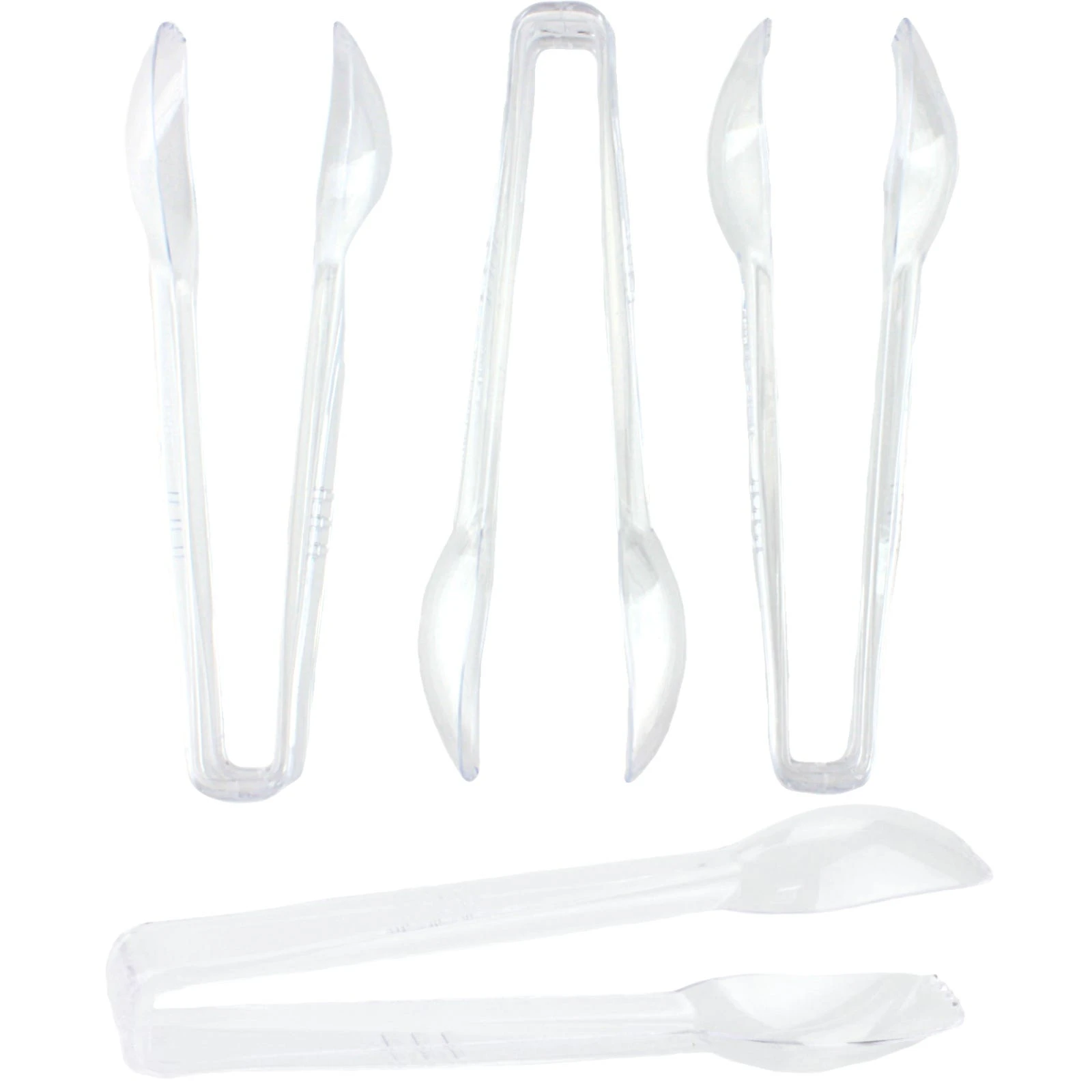 Mini Clear Plastic Salad Tongs (Pack of 4)