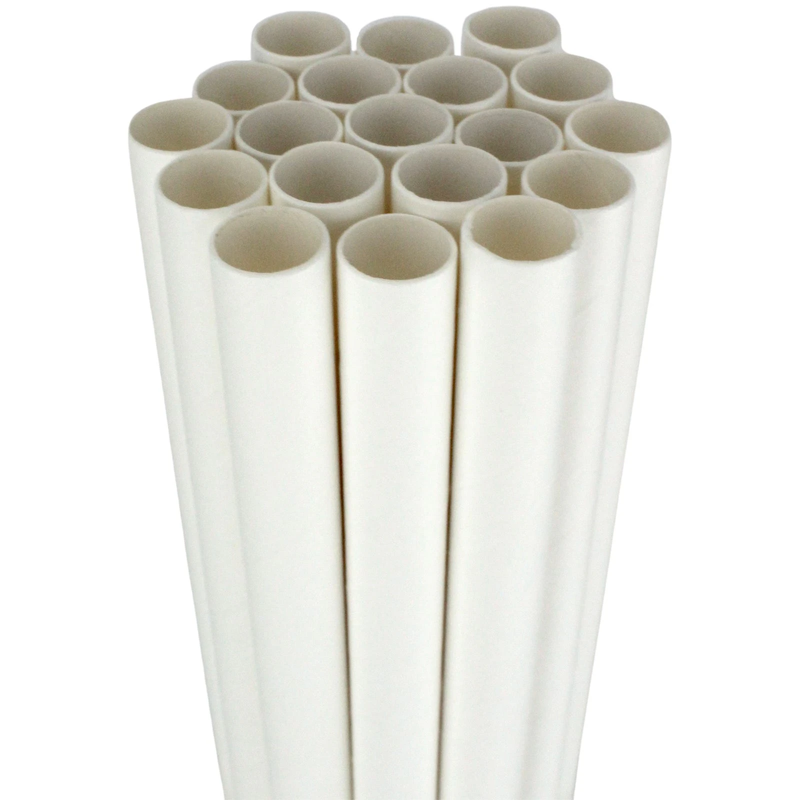 White Bubble Tea Jumbo Paper Straws (Pack of 50)