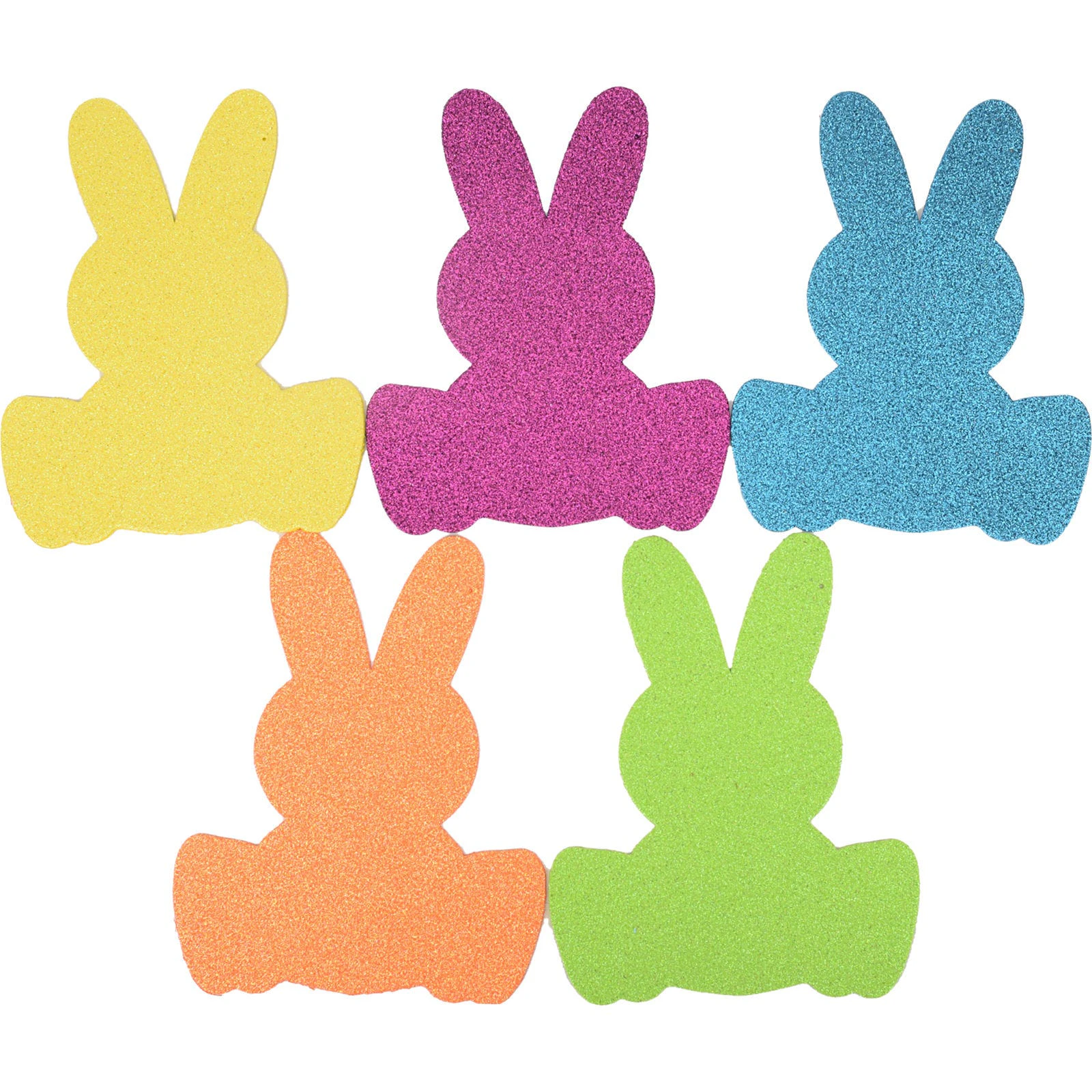 Colourful Glitter Foam Bunny Rabbits (Pack of 10)