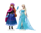 Mattel Disney Frozen Anna & Elsa Doll Set, 2 Disney Princess Collector Fashion Dolls Celebrating Disney 100 Years of Wonder, Inspired by the Movie