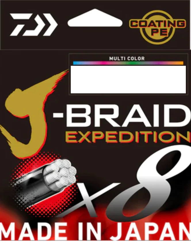 Daiwa J Braid Expedition x8 300m Multi Colour Braid Fishing Line #50lb