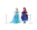 Mattel Disney Frozen Anna & Elsa Doll Set, 2 Disney Princess Collector Fashion Dolls Celebrating Disney 100 Years of Wonder, Inspired by the Movie