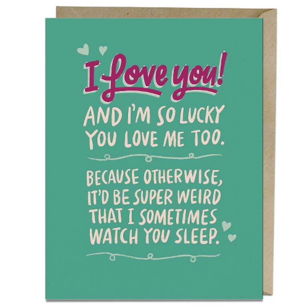 6 Pack Em & Friends Watch you Sleep Love Card