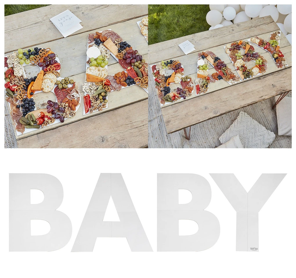 Baby Shower Party Grazing Board Letters Table Decorations Dessert Food Display