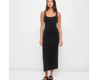 Square Neck Body Maxi Dress - Lily Loves - Black