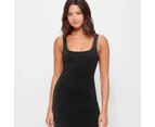 Square Neck Body Maxi Dress - Lily Loves - Black