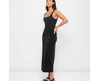 Square Neck Body Maxi Dress - Lily Loves - Black