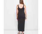 Square Neck Body Maxi Dress - Lily Loves - Black