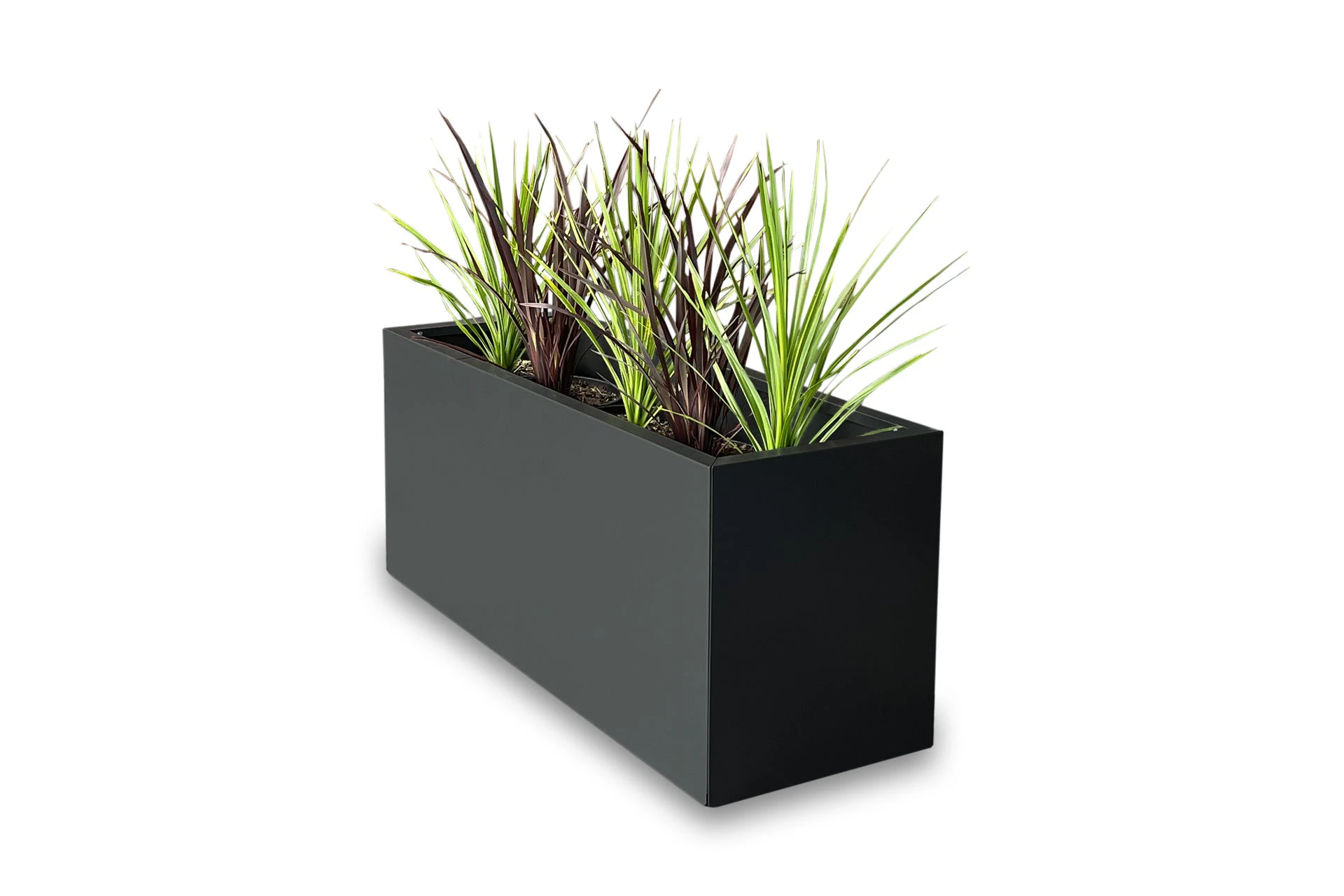 Greenlife Metal Designer Planter Box with Base 900 x 340 x 400mm Charcoal