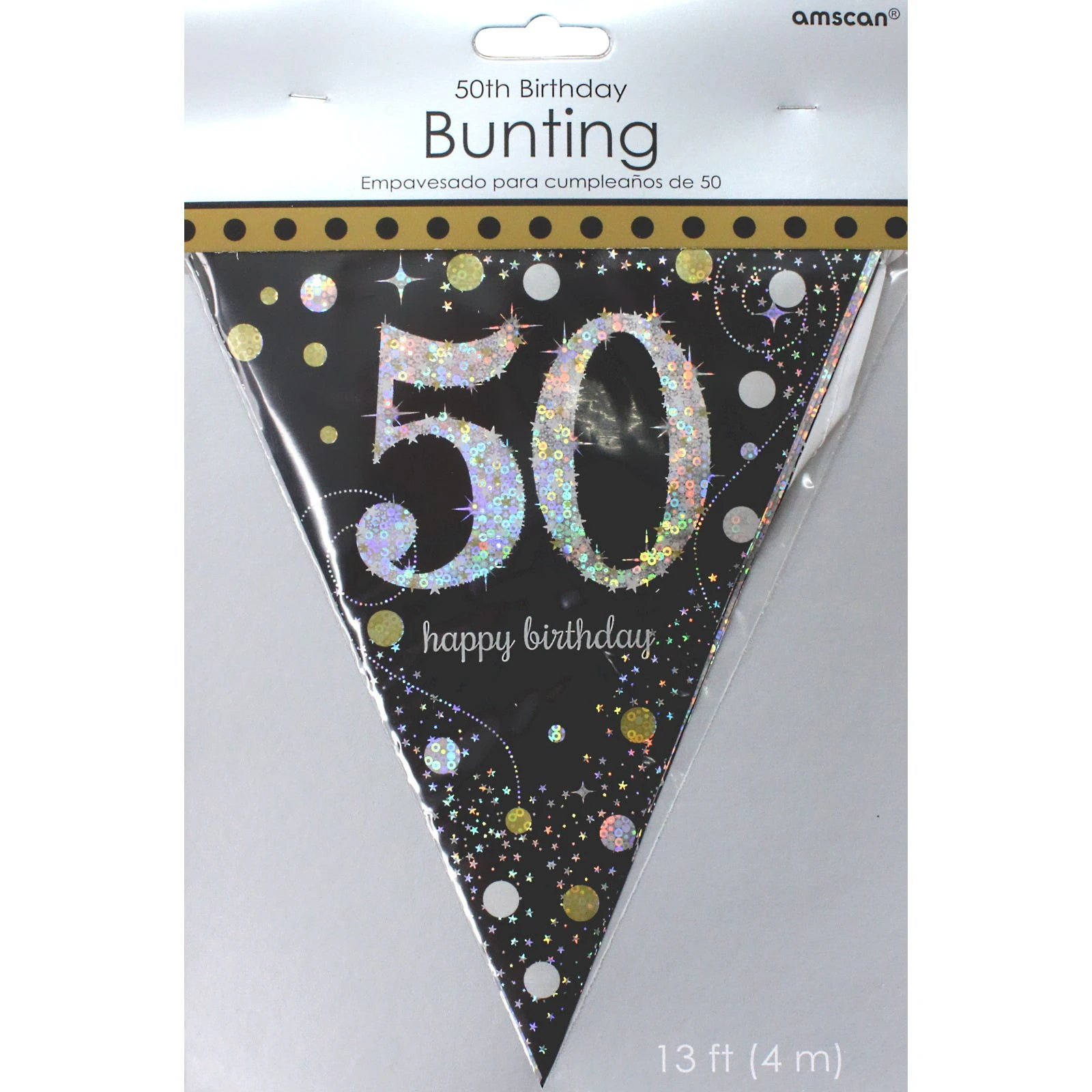 Sparkling Celebration 50th Birthday Flag Banner