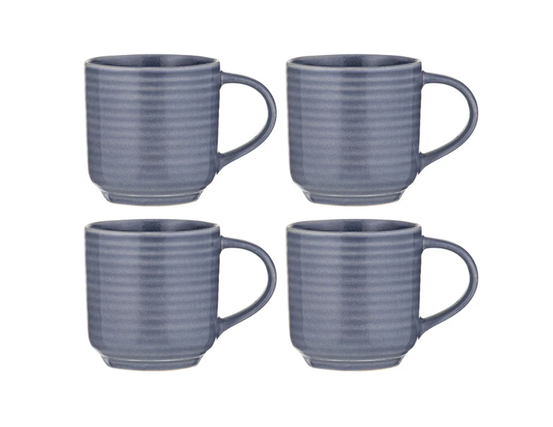 4PK Ladelle Melange Cornflower Stoneware 13cm/380ml Mug Coffee/Tea Cup Blue