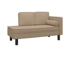 vidaXL Chaise Lounge with Cushions and Bolster Cappuccino Faux Leather