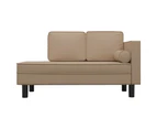 vidaXL Chaise Lounge with Cushions and Bolster Cappuccino Faux Leather