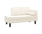 vidaXL Chaise Lounge with Cushions and Bolster Cream Velvet