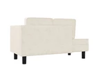 vidaXL Chaise Lounge with Cushions and Bolster Cream Velvet