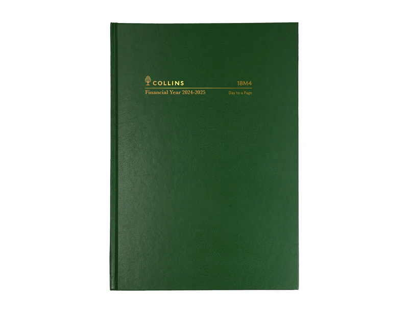 2024-2025 Financial Year Diary Collins A5 Day to Page Green 18M4.P40